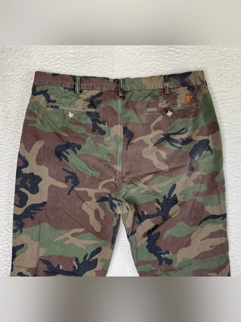 Polo Ralph Lauren Classic Cotton Twill Camo Green Chino Pants Men's Size 38x32 - Picture 9 of 12